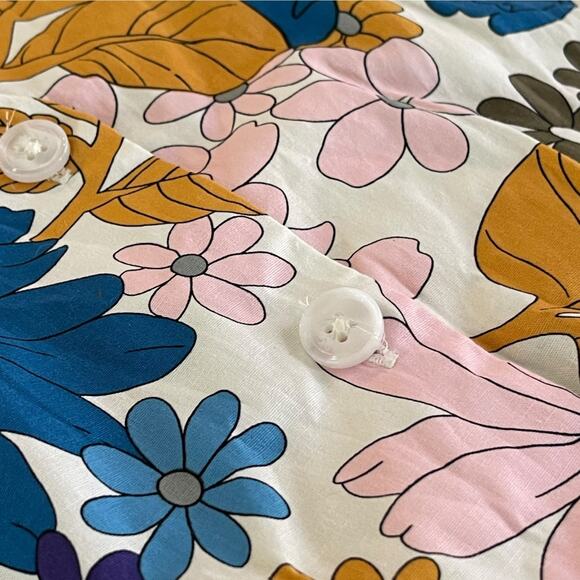 52Seven Floral Midi Dress Spring Summer Fall Pockets Fun Flirty ButtonUp Size 16 - Picture 8 of 12